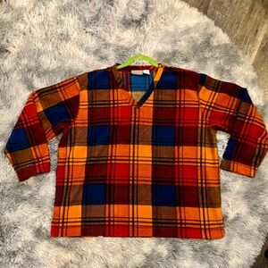 Plaid V-Neck Sweater